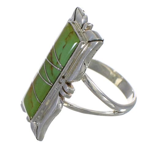 Southwestern Sterling Silver Turquoise Ring Size 5-1/2 YX79974